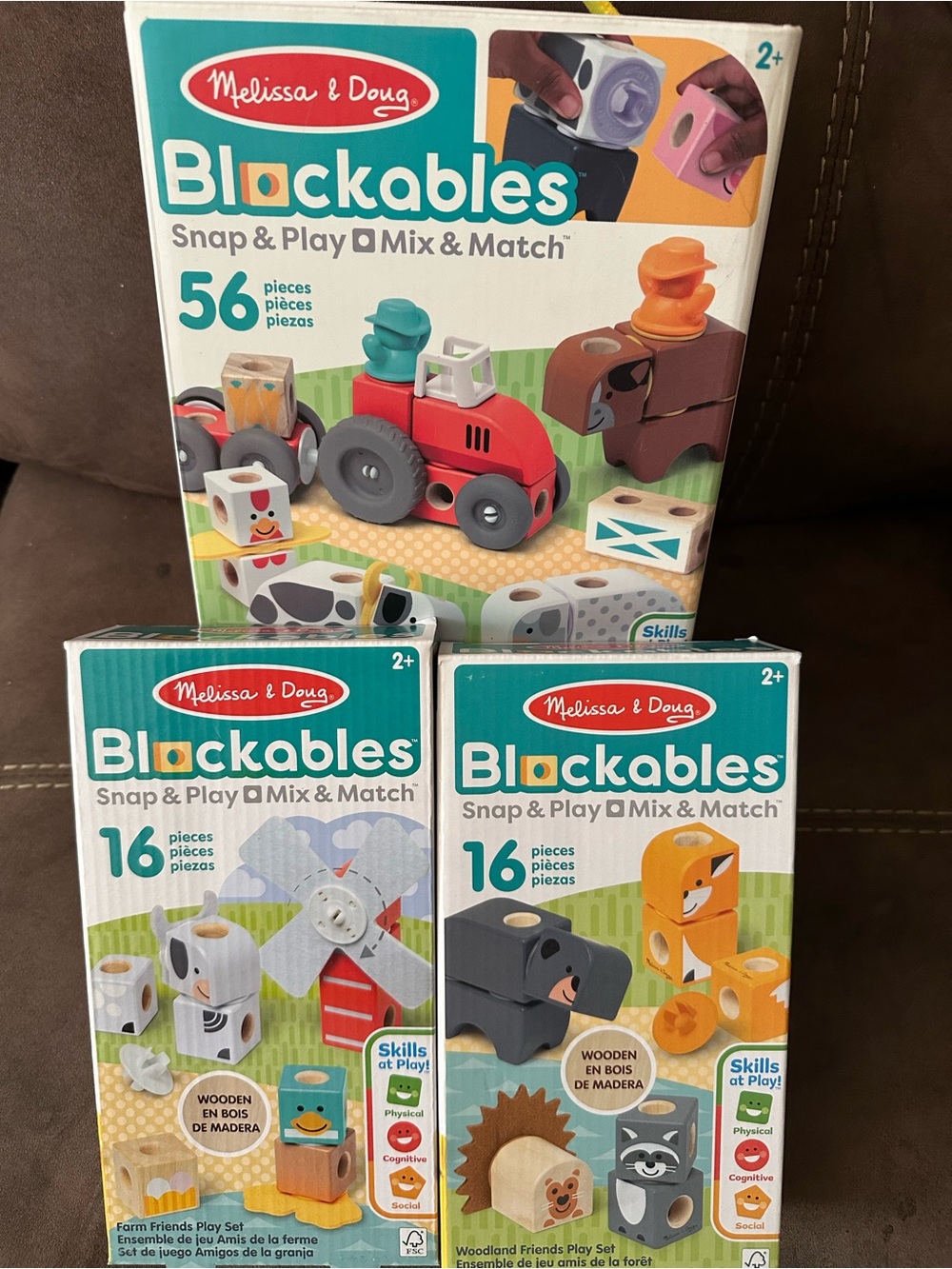 Melissa & Doug Blockables Kids Toy Set - Multi-Color Snap & Play Mix & Match